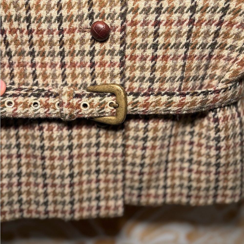Vintage Hugo Buscati Milano Women's Houndstooth Jacket - Brown Small - Picture 5 of 9